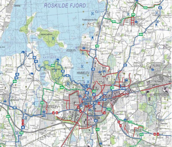 Cykelruter omkring Roskilde