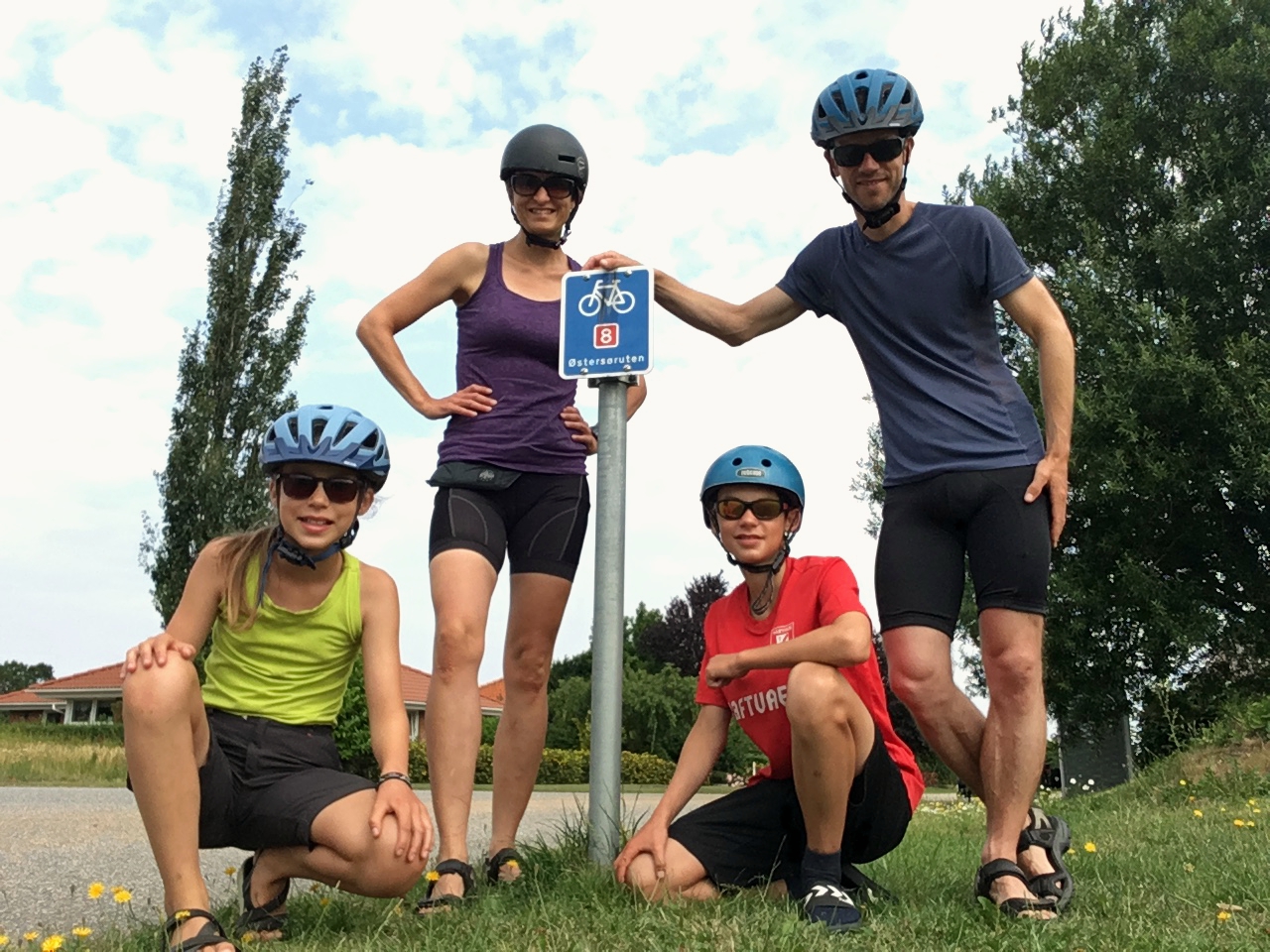 Line Wagener med sin familie